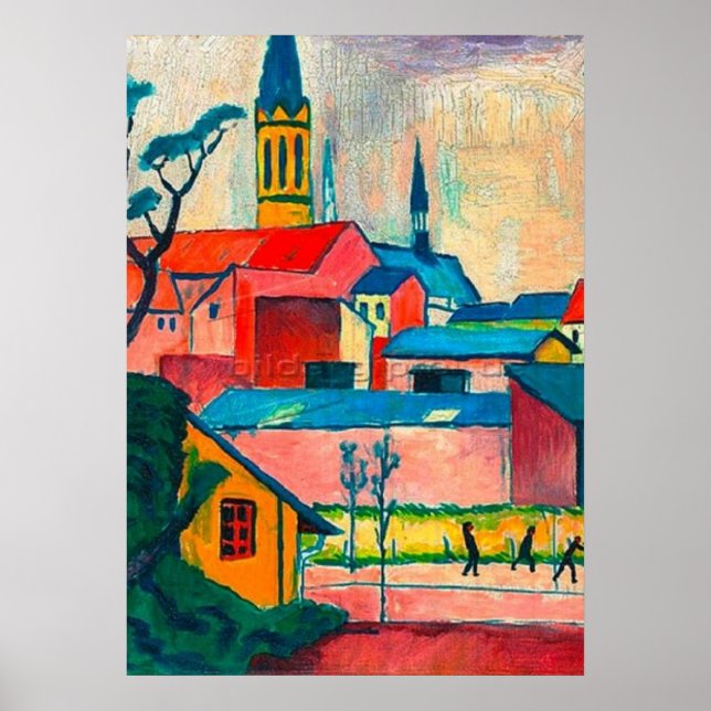 August Macke - Marienkirche, arte fino, (Frente)