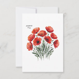 August Poppy Bloom - Regalo de cumpleaños personal