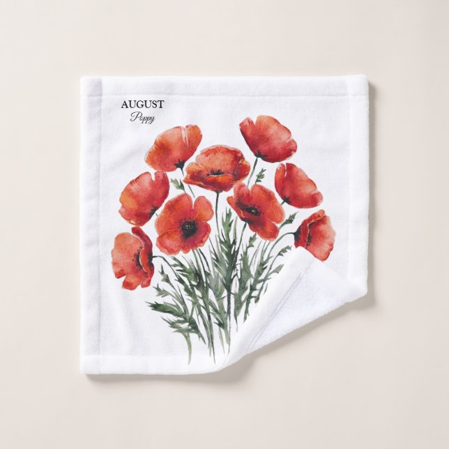August Poppy Bloom - Regalo de cumpleaños personal (Toallita)