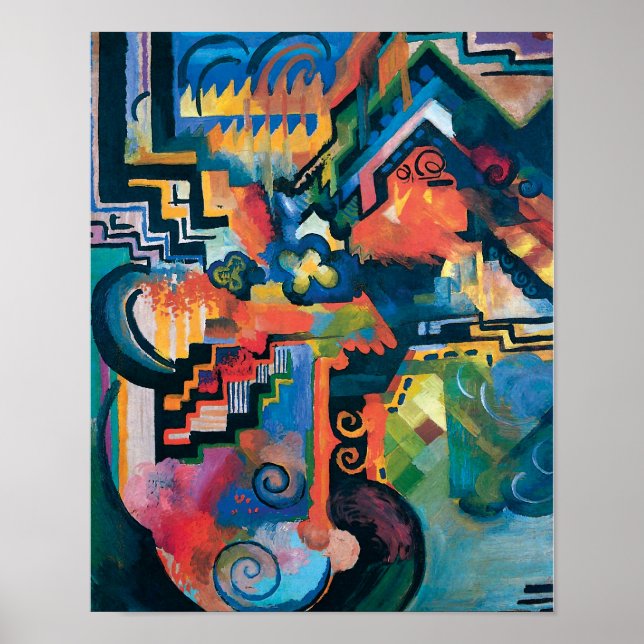 Auguste Macke - Homenaje a Bach Arte Moderno Abstr (Frente)