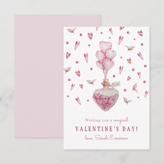 Aula El día de San Valentín de los corazones rosad (Anverso / Reverso)