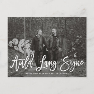 Auld Lang Syne Script Tarjeta fotográfica de Año