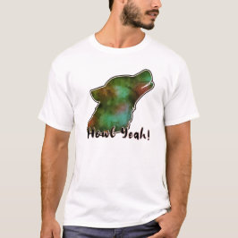 ¡Aúlla Sí! Camiseta de Silueta de Lobo de Galaxia