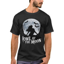 aullido en la camiseta de la luna de halloween