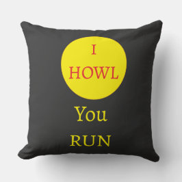 "Aúllo, corres" luna de hombre lobo Almohada decor
