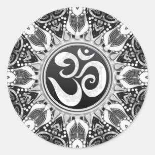 Aum Star Black+White Mandala Pegatina
