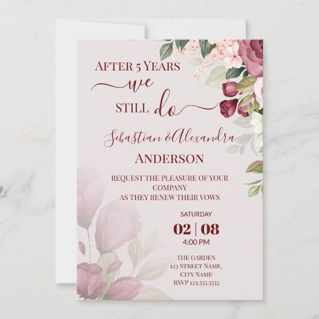 Aún hacemos invitaciones de aniversario a Bodas de (Anverso)