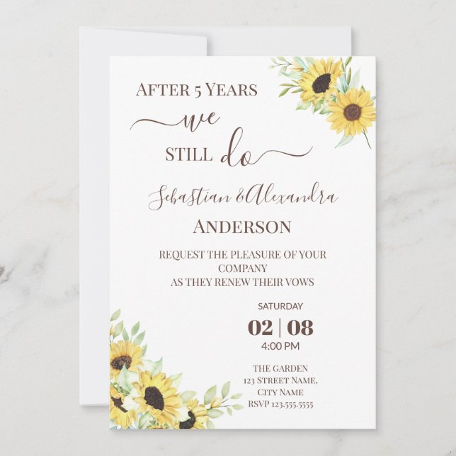 Aún hacemos invitaciones de aniversario a Bodas de (Anverso)