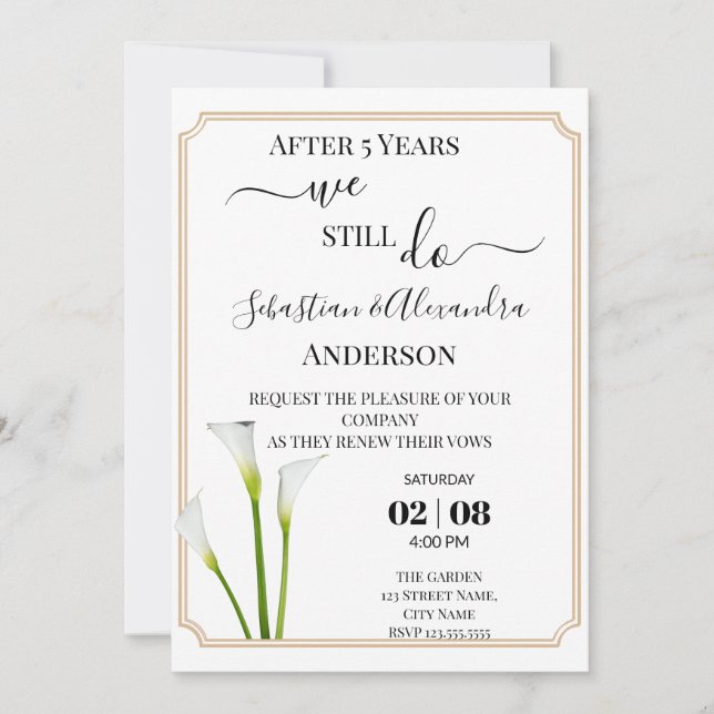 Aún hacemos invitaciones de aniversario a Bodas de (Anverso)