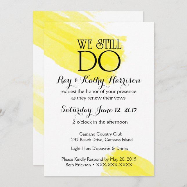 Aún hacemos la invitación de aniversario de bodas (Anverso / Reverso)