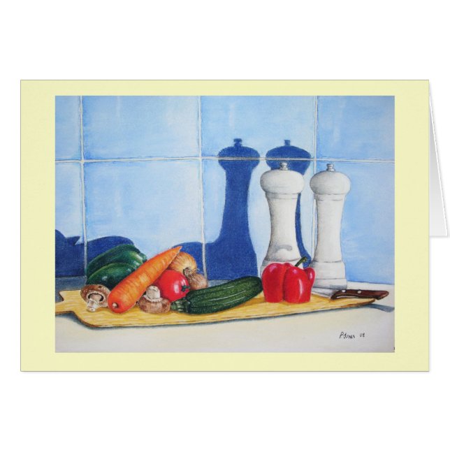 Aún vida verduras mezcladas en el arte del tablero (Anverso (Horizontal))
