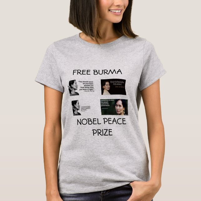 AUNG SAN SUU KYI NOBEL CAMISETA DEL PREMIO DE LA P (Anverso)