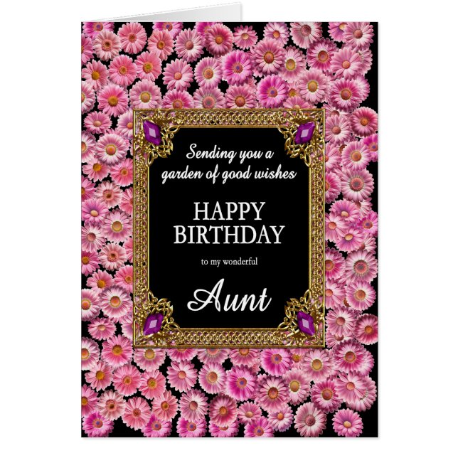 Aunt Birthday Pink Daisies (Frente)