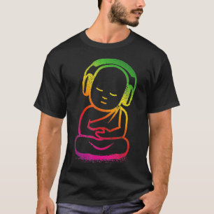 Auriculares Buda Camiseta-Monje Budista Dj Camisa