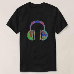 Auriculares con música colorida Camiseta gráfica