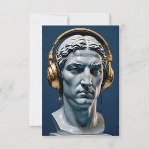 Auriculares de oro Estatua griega Notecard -