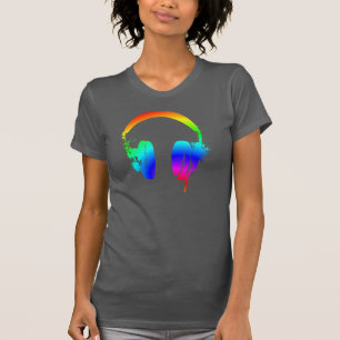 Auriculares Esténcil de arcoiris Camiseta de arte 