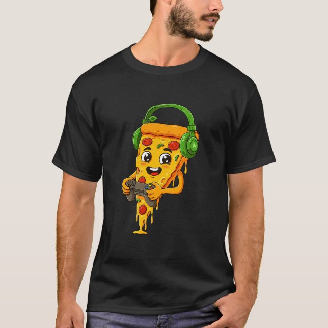 Auriculares Pizza Slice Camisa de Juegos | Funny G (Anverso)