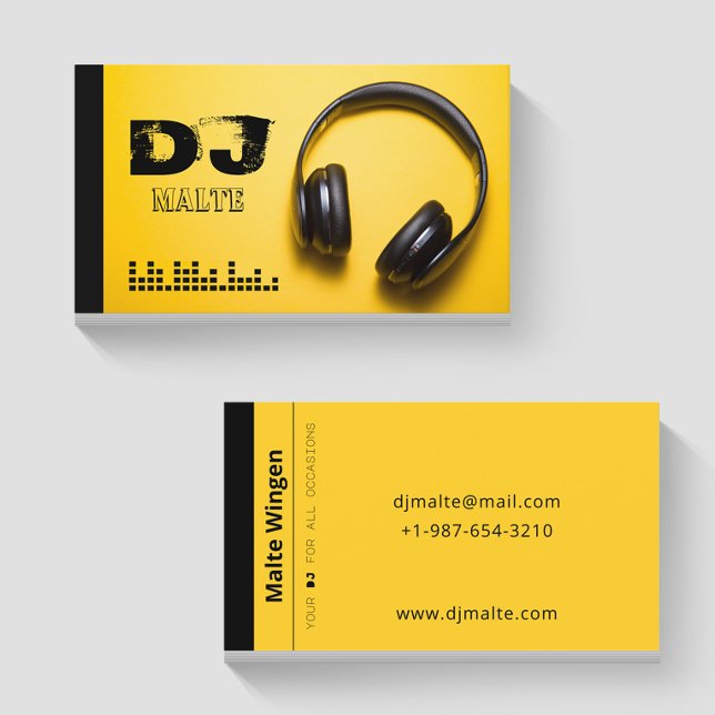 Auriculares Tarjeta de presentación para DJ amaril (Subido por el creador)