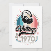Auriculares Vintage desde 1970 Invitación