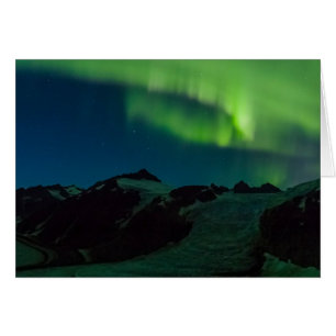 Aurora boreal en Juneau Icefield (espacio en