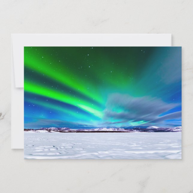 Aurora boreal sobre el lago Laberge congelado, Yuk (Anverso)