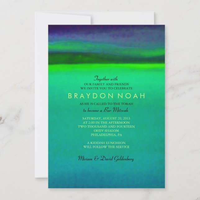 AURORA BOREALIS Bar Bat Mitzvah Invitación (Anverso)