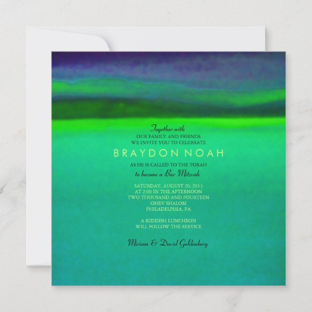 AURORA BOREALIS Bar Bat Mitzvah Invitación (Anverso)