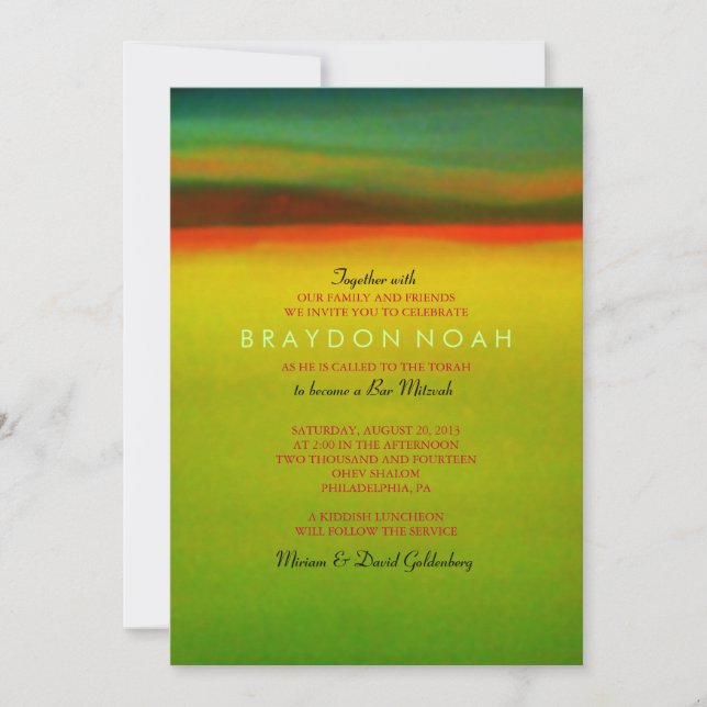AURORA BOREALIS Bar Bat Mitzvah Invitación (Anverso)