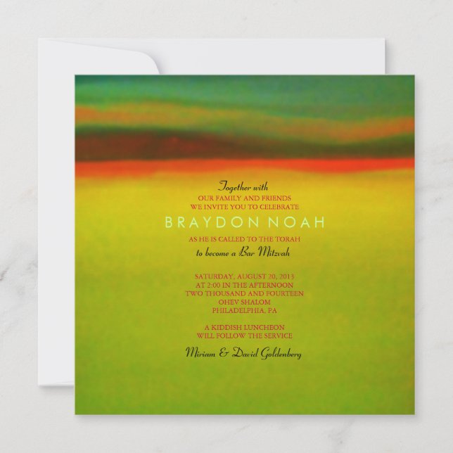 AURORA BOREALIS Bar Bat Mitzvah Invitación (Anverso)