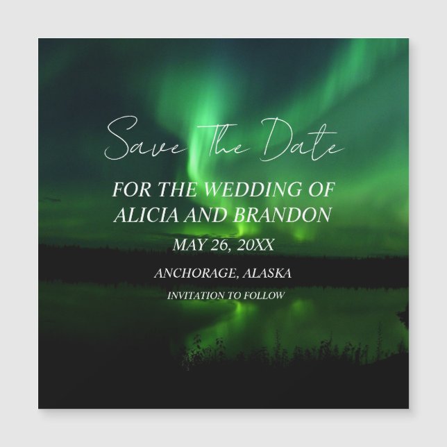 Aurora Borealis Boda Magnet (Anverso)