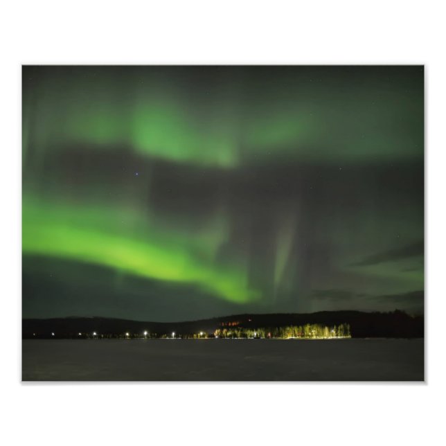 Aurora borealis en la foto impresa (Frente)