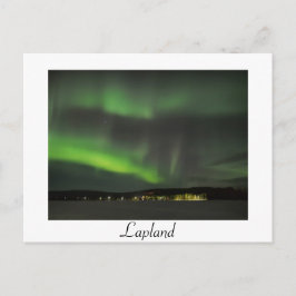 Aurora borealis en la postal blanca del cielo