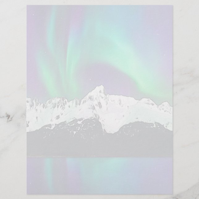 Aurora Borealis - Hoja de papel de 8,5" x 11" (Anverso)