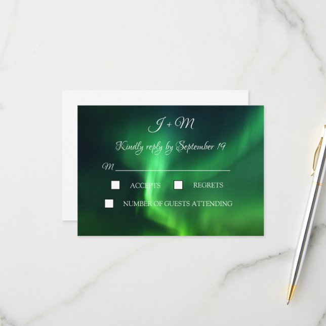 Aurora Borealis Northern Lights Stars Moderno RSVP (Anverso/Reverso In Situ)