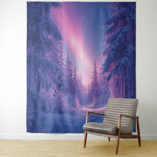 “Aurora Dreams – Tapiz Encantado del Bosque Invern