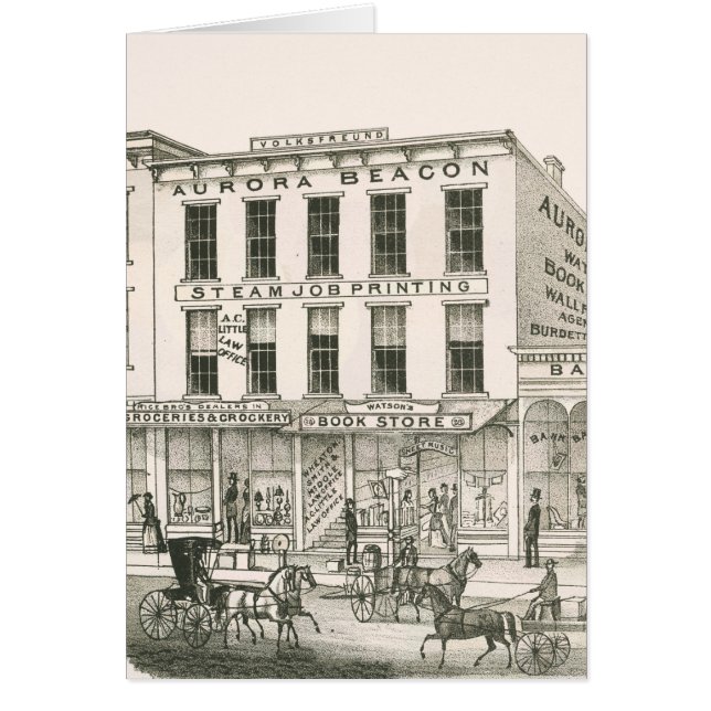 Aurora Illinois Aurora Beacon News 1871 Stone Lith (Frente)