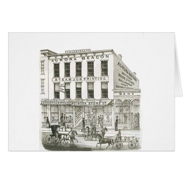 Aurora Illinois Aurora Beacon News 1871 Stone Lith (Anverso (Horizontal))