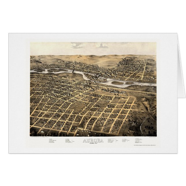 Aurora, mapa panorámico de IL - 1867 (Anverso (Horizontal))
