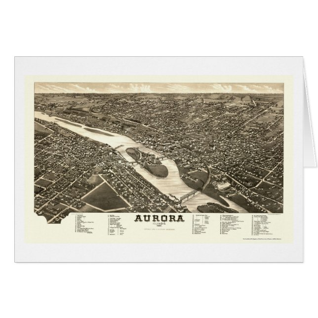 Aurora, mapa panorámico de IL - 1882 (Anverso (Horizontal))