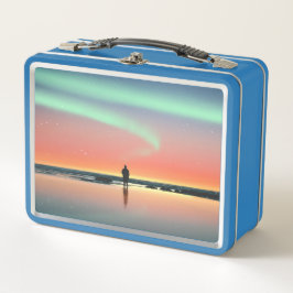 Aurora Sea Man Sunrise Light Aurora Borealis