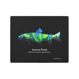 Aurora Trout; impresión Metalizado; negro; 10"x8"