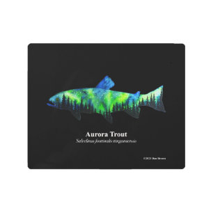 Aurora Trout; impresión Metalizado; negro; 10"x8"