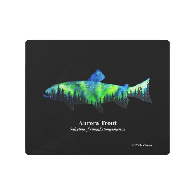 Aurora Trout; impresión Metalizado; negro; 10"x8" (Anverso)