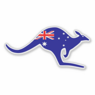 Aussie Kangaroo corta pegatina portátil