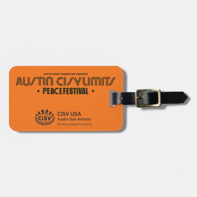 Austin CISV limita la etiqueta de equipaje (Frente Horizontal)