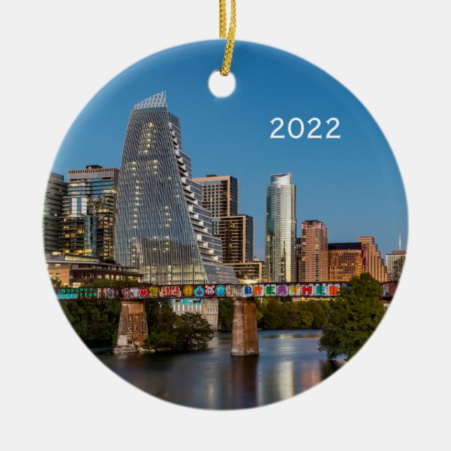 Austin Skyline Day & Dusk, Ornamento de Texas (Frente)