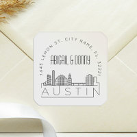 Austin Skyline | Sello para sobres predirigido