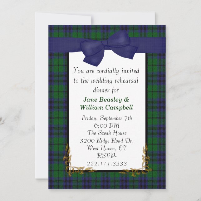 Austin Tartan Plaid Invitación (Anverso)