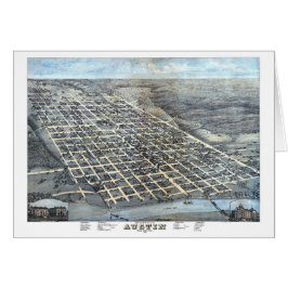 Austin, Texas Antique Aerial City Map de 1873